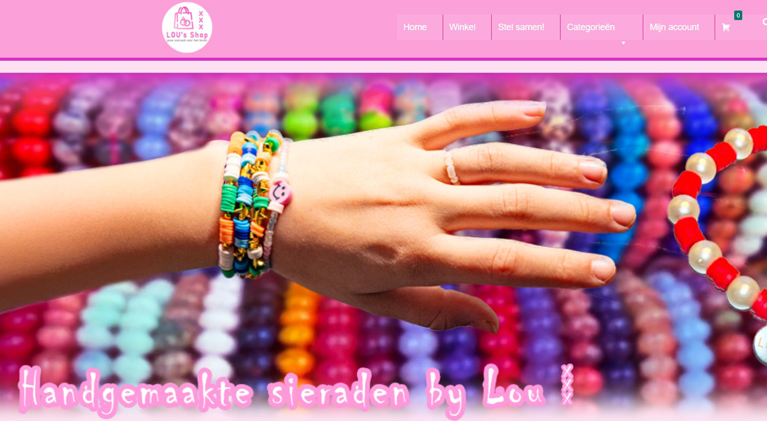 Screenshot van de website van Lou Amsterdam